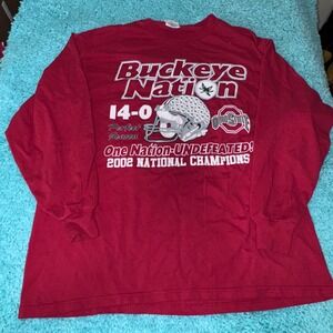 Ohio State Buckeyes 2002 National Champions Long Sleeve T Shirt XL‎
